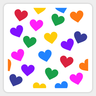 Bright rainbow hearts print Sticker